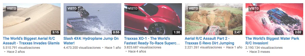 Top 5 - Videos más vistos de Traxxas !