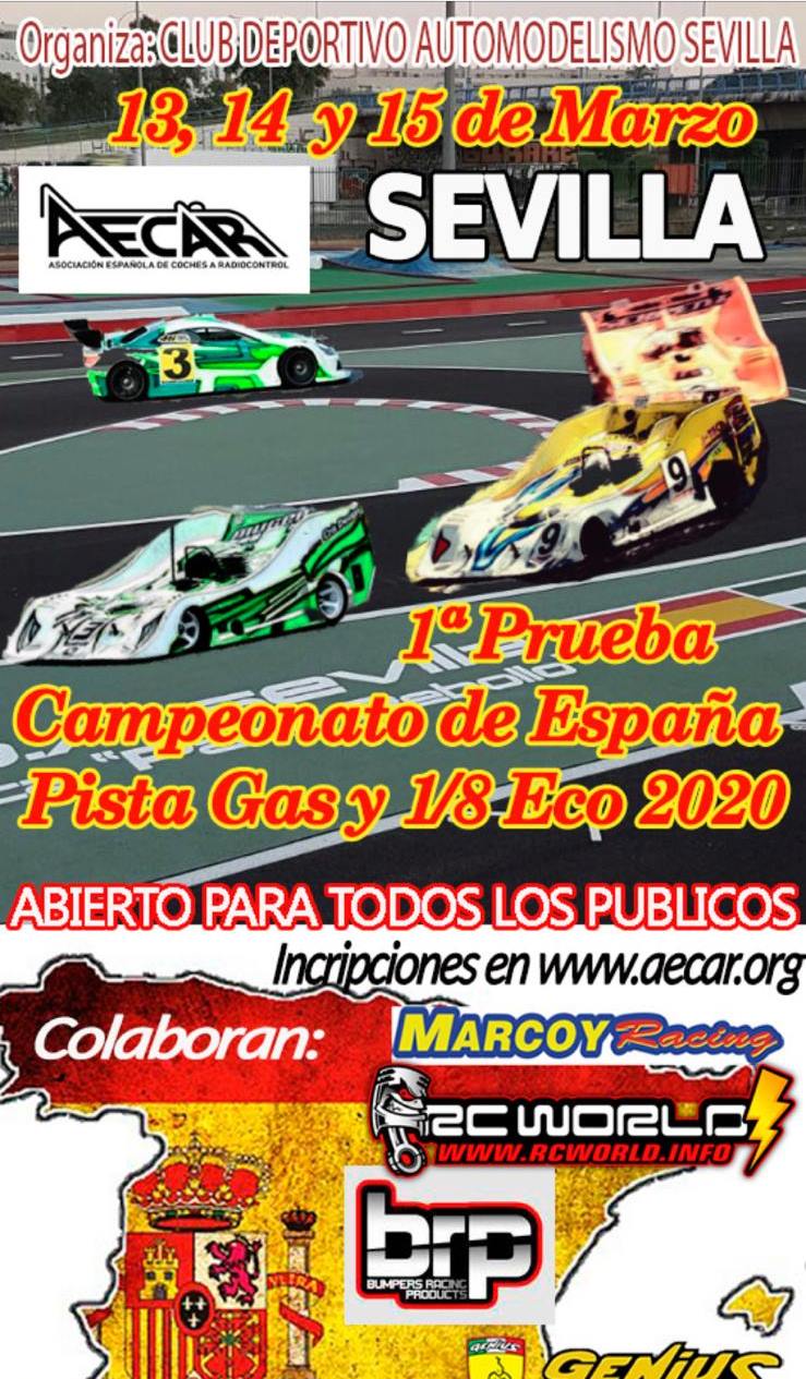 1ª - Campeonato de España 1/8 Pista Gas y 1/10 Touring Gas 2020 - Sevilla
